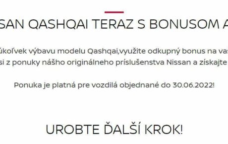 Vyberte si Nissan Qashqai teraz s BONUSOM až do 1900 EUR!
